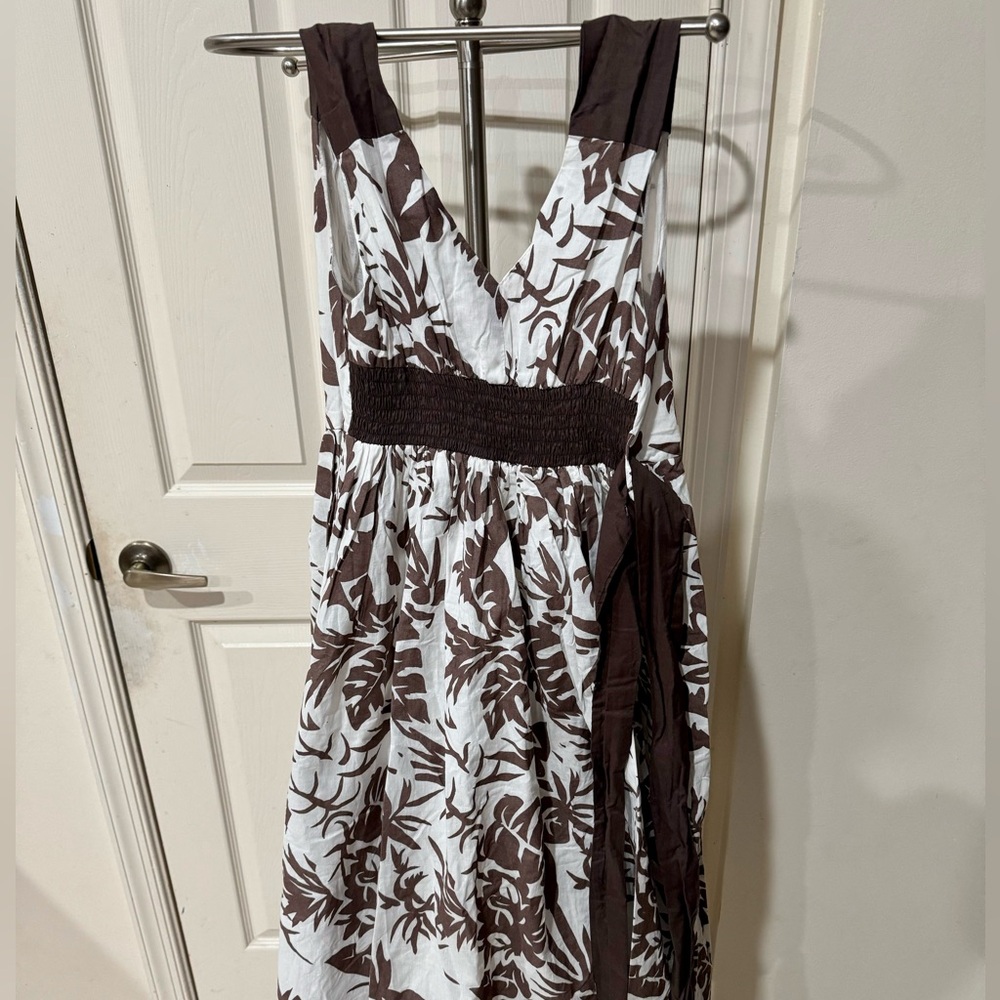 Brown and White Floral Kids/Women Dress